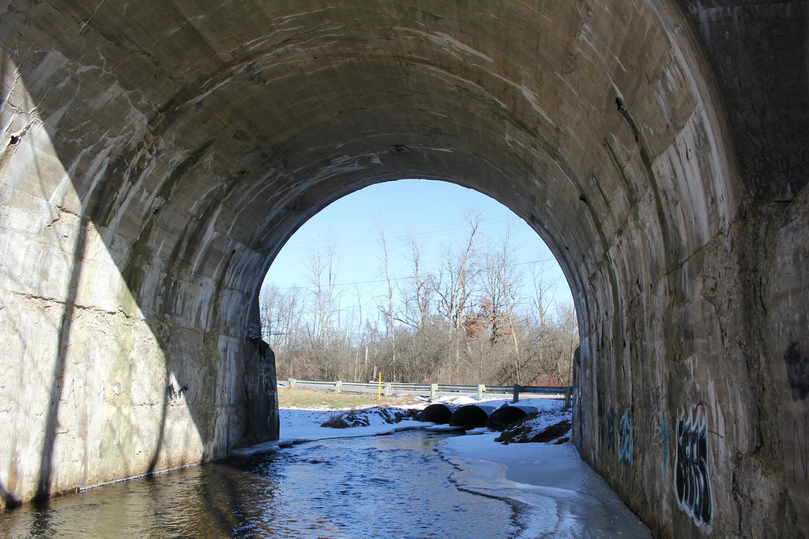 Under bridge